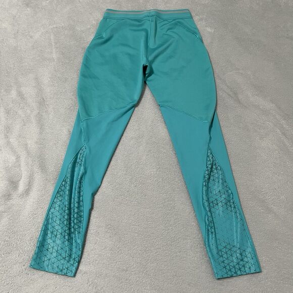 Adidas Leggings Womens XS Blue Aqua Athletic Workout Compression Vibrant Pants - Picture 5 of 7